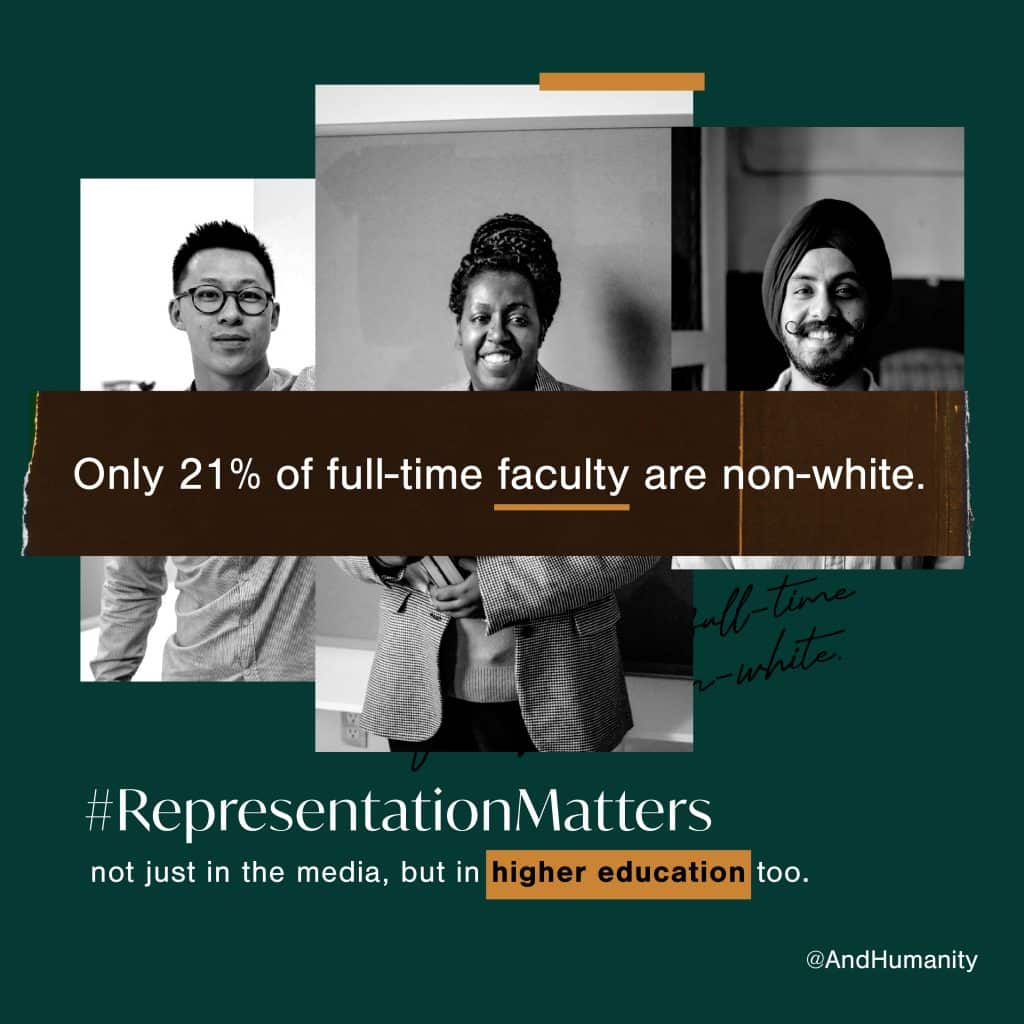 "Only 21% of full-time faculty are non-white"
