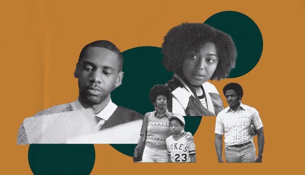 AndHumanity branded collage-style image featuring five people from P&G's two commercials, "The Look" and "The Talk".