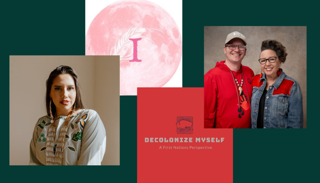 Profile pictures of Indigenous creator accounts, Michelle Chubbs, Indigenous Intentions, Decolonize Myself, and Resilient Inuk.